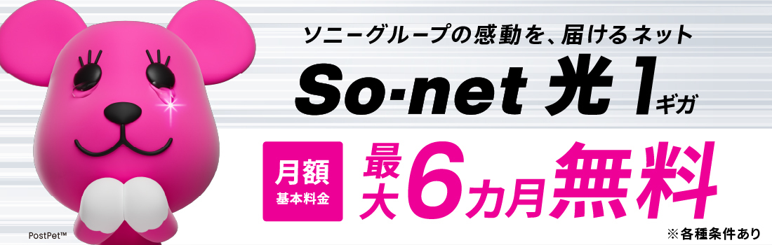 So-net 光 1ギガ（So-net 光 S/M/L）3つのプランを使いながら切り換えられるインターネット