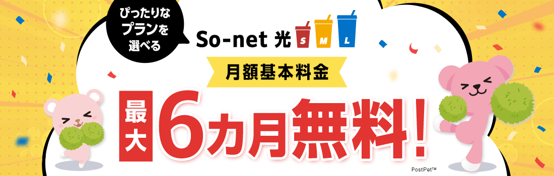 So-net 光 S/M/L 3つのプランを使いながら切り換えられるインターネット