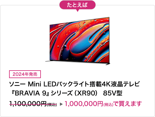 [2024年発売]ソニー　Mini LEDバックライト搭載4K液晶テレビ 『BRAVIA 9』シリーズ（XR90） 85V型